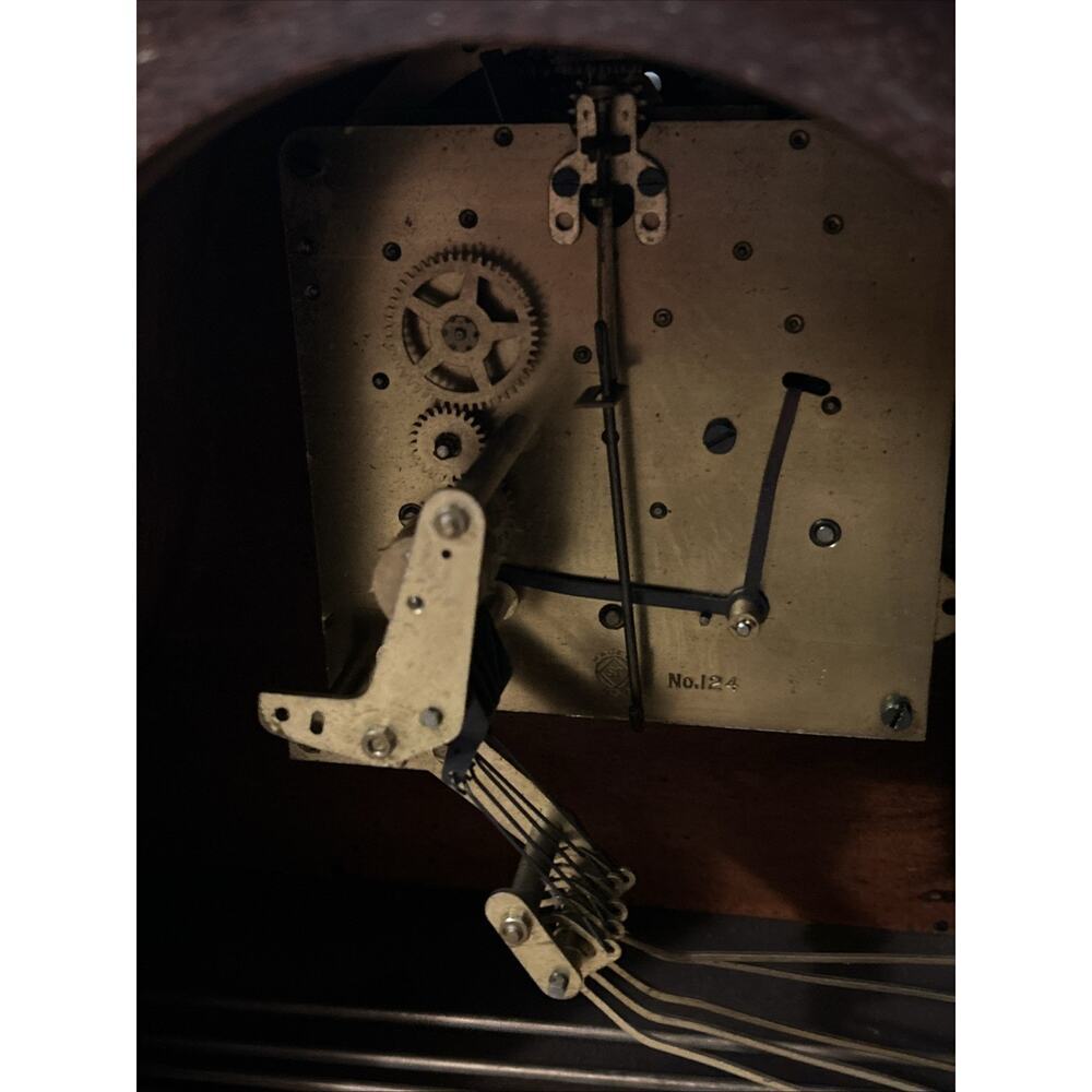 Antique Seth Thomas No. 124 Westminster Chime Mantel Clock Working USA 8 Day Key - Picture 9 of 11